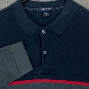 Nautica Polo Shirt Mens Long Sleeve
